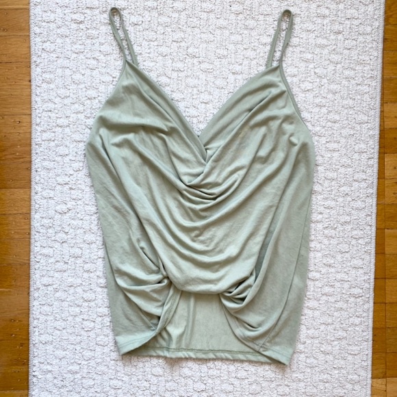 Tops - sage green drapey tank top
